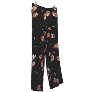 NWT - Catherine Malandrino Floral Tulips Black Pants - Size M
